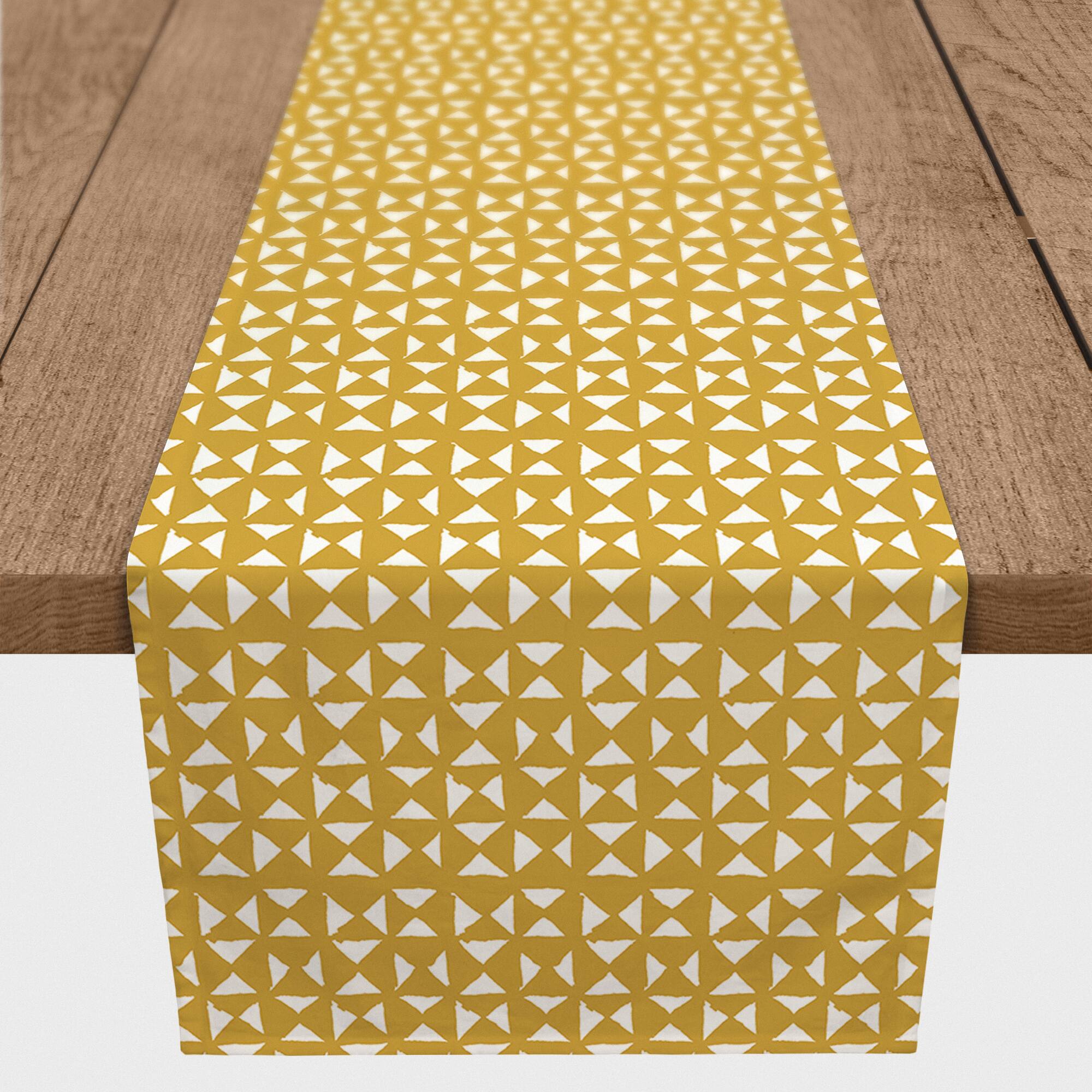 Gold Mid Mod Bohemian Outdoor Table Runner
